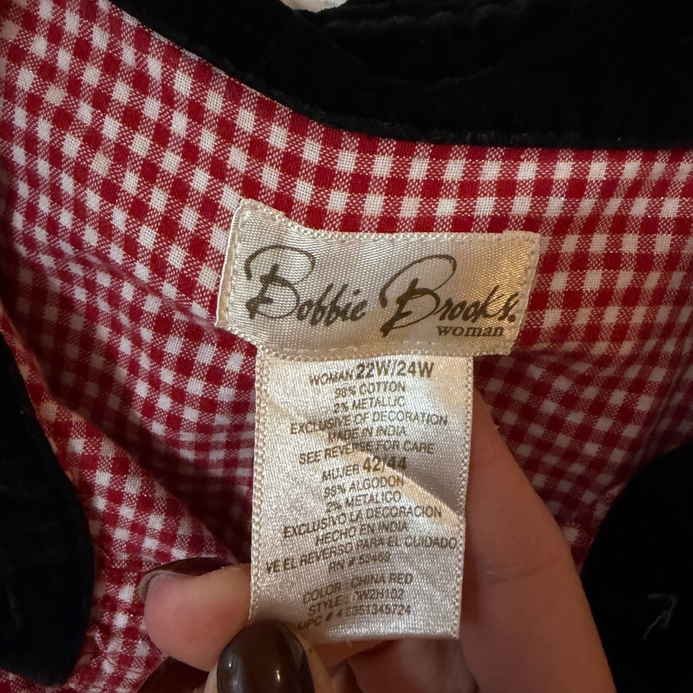 Bobbie Brooks Red Checkered Button Down Shirt - image 4